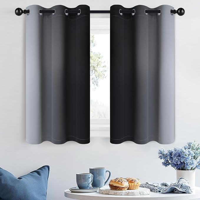 SimpleHome Ombre Room Darkening Curtains 36 inches Length - Image 2