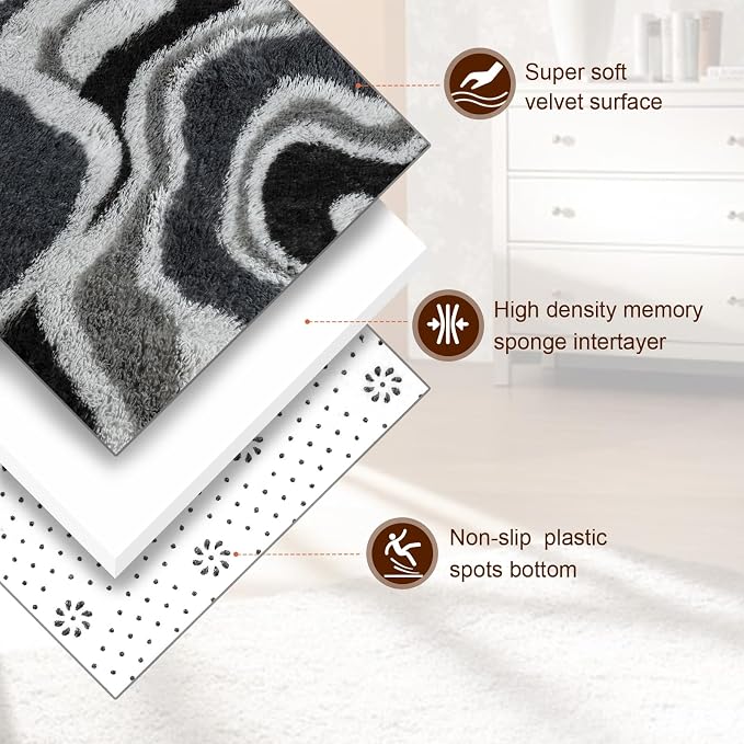 TWINNIS Super Soft Shaggy Rugs Fluffy Carpets, 5x8 Feet, Indoor Modern Plush - Image 2