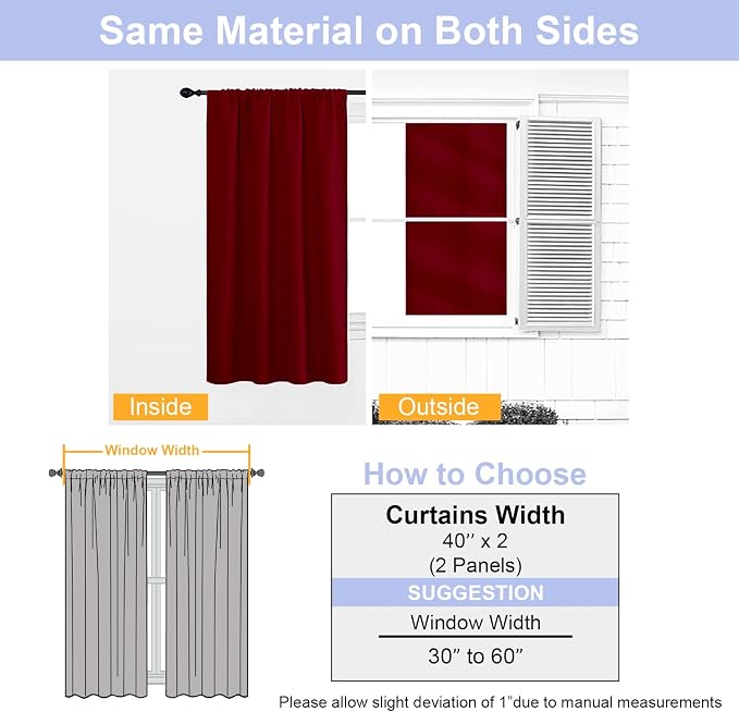Simplebrand Ava Red Short Blackout Curtains - Image 8