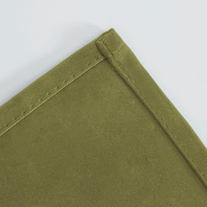 LEMOMO Blackout Curtains 52 x 120 Inch Long Olive Green Curtains Set of 2 - Image 7
