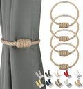 BEL AVENIR Magnetic Jute Curtain Tiebacks, Decorative Drapery Holdbacks by BELAVENIR