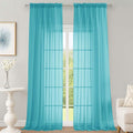 OWENIE Turquoise Sheer Curtains 120 Inches Long 2 Panels Set, Airy Lightweight by OWENIE
