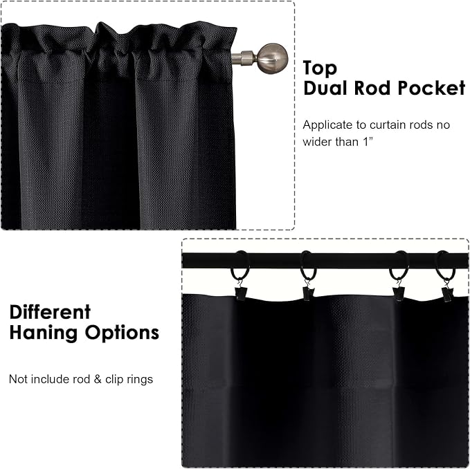 OWENIE Bob 1 PCS Black Valances - Image 5