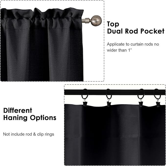 OWENIE Bob 1 PCS Black Valances - Image 5