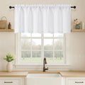 OVZME White Valance for Windows, Light Filtering ThickTextured Small Kitchen by OVZME