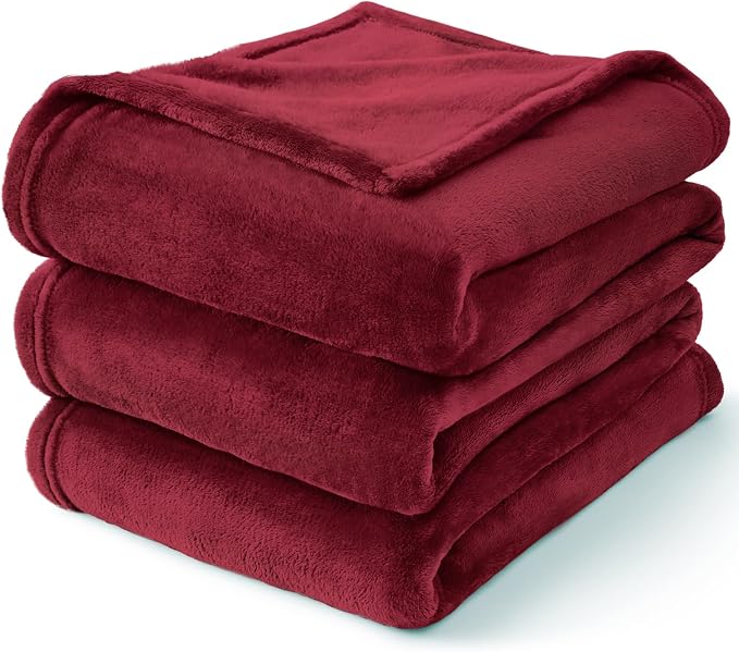 BEDELITE Fleece Blanket Burgundy Throw Blankets - Image 8