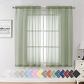 Aiyufeng Sage Green Sheer Curtains 63 inch Length 2 Panels Set by Aiyufeng
