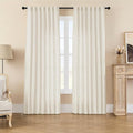 Joydeco Linen Curtains 2 Panel Set, Light Filtering, Ivory on Linen Curtains 84 by JOYDECO