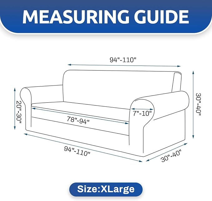 KEKUOU Stretch Oversized Sofa Slipcover 1 Piece Couch Sofa Cover Furniture - Image 4