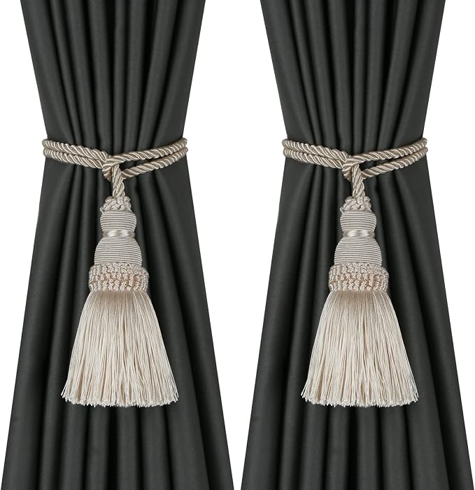 Fenghuangwu 2 Pack Curtain Tie Backs Rope Tassels by fenghuangwu