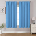CUCRAF Light Blue Blackout Curtains 45 inch Length 2 Panels Set, Rod Pocket by CUCRAF
