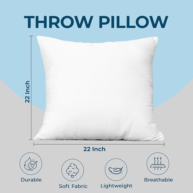 Utopia Bedding Throw Pillows – 22 x 22 Inches Down Alternative Pillows - Image 4