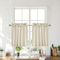 RYB HOME Cafe Curtains 24 inches Length, 2 Panels Kitchen Curtains and Valances by RYBHOME