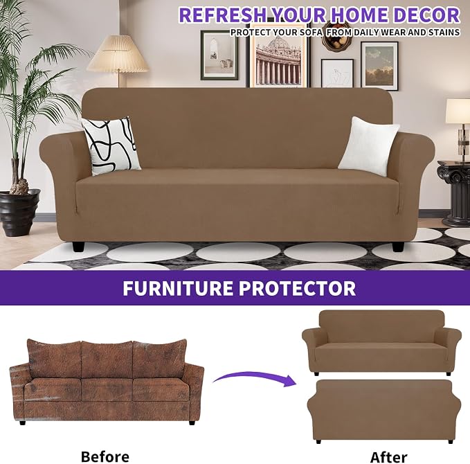 ZNSAYOTX Oversized Super Stretch Couch Cover, New Striped Sofa Covers - Image 2