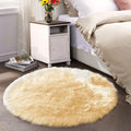 Latepis Yellow Fluffy Circle Rugs by Latepis