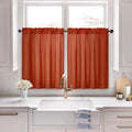 HOMEIDEAS Non-See-Through Fall Burnt Orange Privacy Sheer Kitchen Curtains by HOMEIDEAS