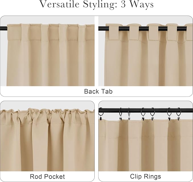 PONY DANCE Short Curtains Half Window Curtains, Kitchen & Bathroom, Width 29 x - Image 5