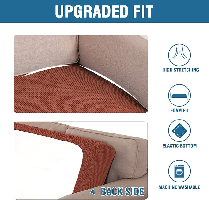 H.VERSAILTEX Super Stretch Individual Seat Cushion Covers Sofa Covers Couch - Image 6