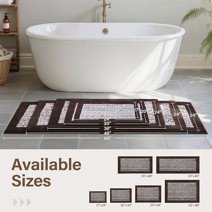 48x24 Long Bathroom Rugs Washable Non Slip, Soft Absorbent Quick Dry Mats - Image 6