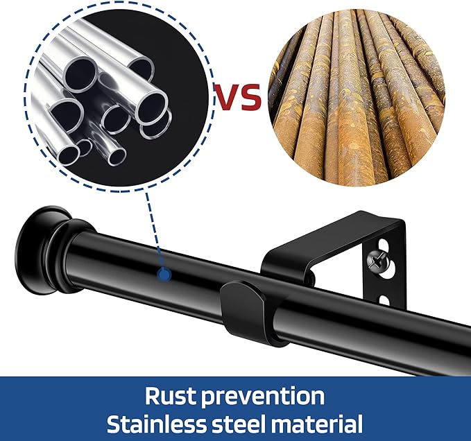 Standard Decorative Window Curtain Rods 30 to 116 Inch, 5/8 Inch Diameter Small - Image 4