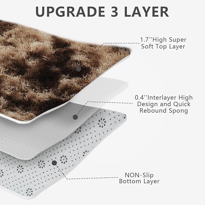 Shag Area Rugs for Bedroom Living Room, 8X10 Ultra Soft Fluffy Area Rugs for - Image 3
