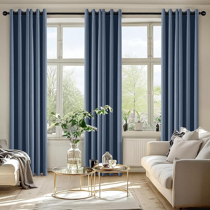 MIULEE Stone Blue Blackout Curtains - Image 6