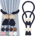 2 Pack Magnetic Curtain Tiebacks Cotton Hand Woven Tie Back Decorative Rope by CurtianTiebacks