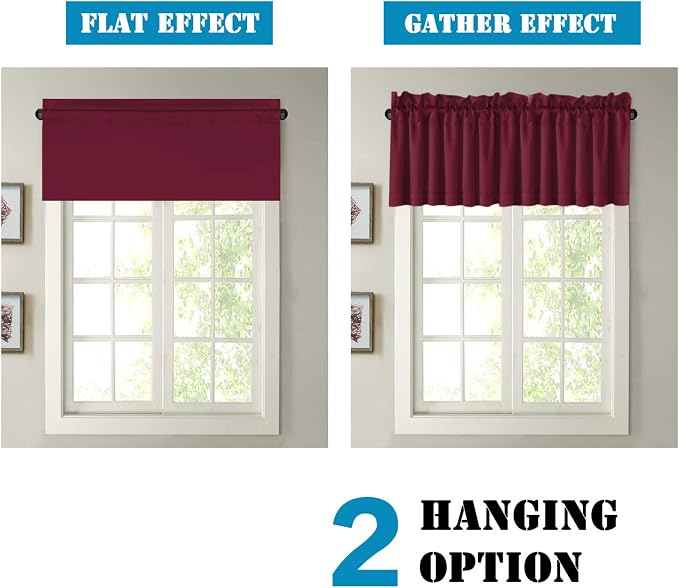 H.VERSAILTEX Blackout Valances for Windows, Kitchen Valance Curtains for Living - Image 6
