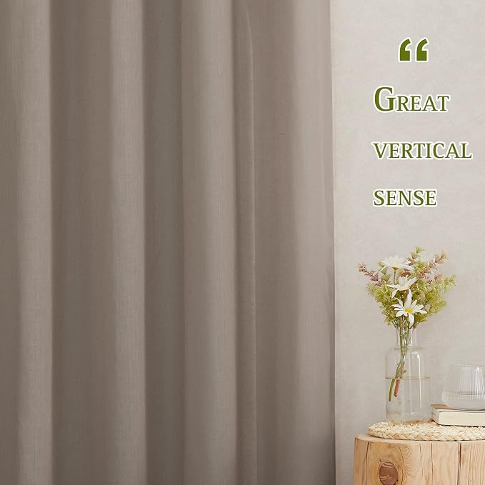 NICETOWN Linen Burlap Curtains Semi Sheer - Image 2