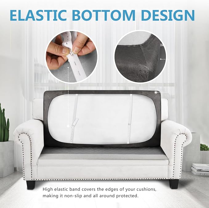 Leather Look Couch Cushion Covers Sofa Seat Slipcovers Sets Couches Furniture - Image 3