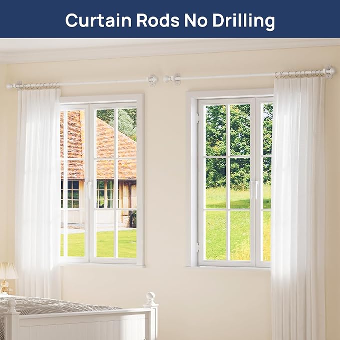 ENJOYBASICS 2 Pack No Drill Curtain Rods - Image 3