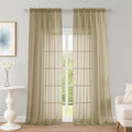 OWENIE Extra Long Taupe Sheer Curtains 96 Inches Long 2 Panels Set, Soft by OWENIE