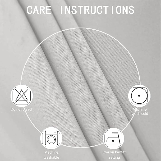 LEMOMO Blackout Curtains 38 x 84 inch/Light Grey Curtains Set of 2 - Image 5