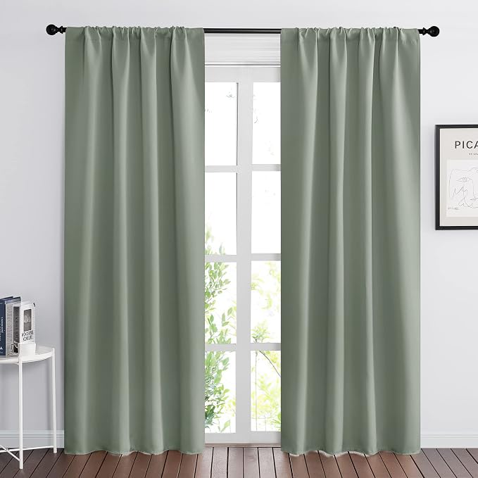 RYB HOME Blackout Curtains for Bedroom 84 inches Long 2 Panels Set, Privacy by RYBHOME