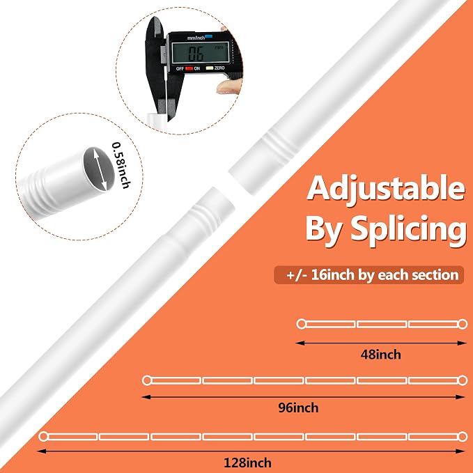 Curtain Rods No Drilling for Windows Set 30 to 45 Inch, 5/8 Inch Diameter - Image 5