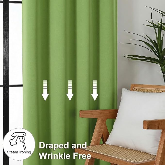 Simplebrand Ava Lime Short Blackout Curtains - Image 7
