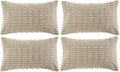 Fancy Homi 4 Packs Taupe Decorative Throw Pillow Covers 12x24 Inch by Fancy+Homi