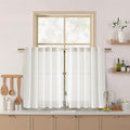 Nanspring Beige White Cafe Curtains 40 Inch Length by Nanspring