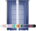 OWENIE Blue Sheer Curtains 72 Inches Long 2 Panels Set, Transparent Light by OWENIE