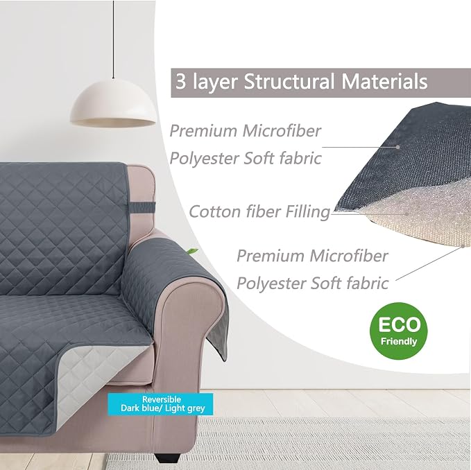 U-NICE HOME Large Sofa Cover Reversible Couch Cover - Image 4