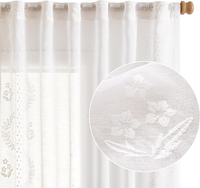 jinchan Belrose Linen Sheer Curtains - Image 7