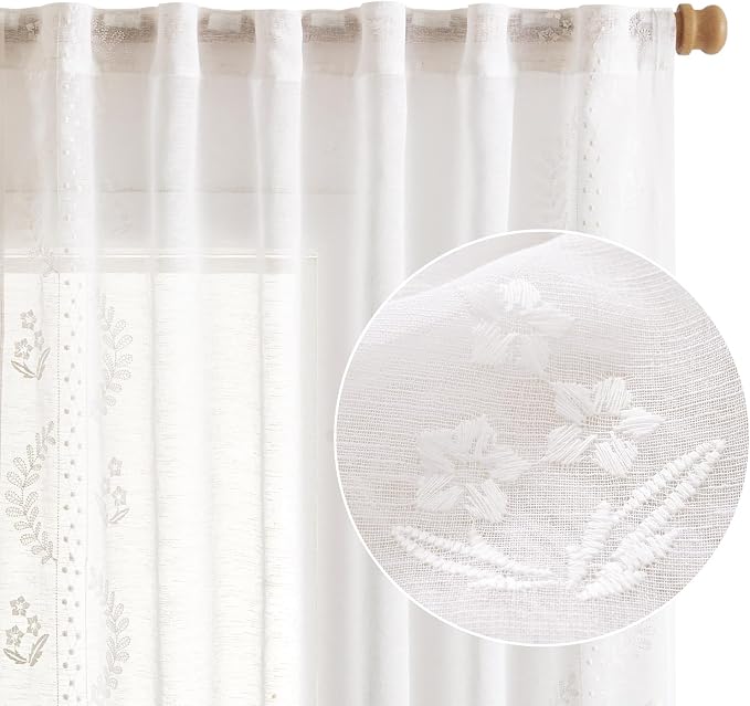 jinchan Belrose Linen Sheer Curtains - Image 7
