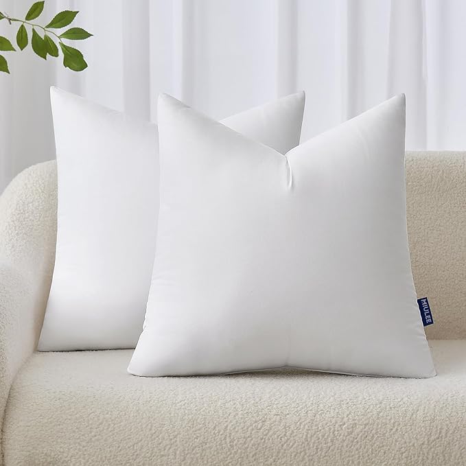MIULEE 20x20 Inches Pillow Inserts Pack of 2, Decorative Throw Pillow Inserts by MIULEE