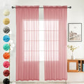 youleyar Solid Sheer Rod Pocket Curtain Voile Draperies 2 Panels White Beige by Youleyar