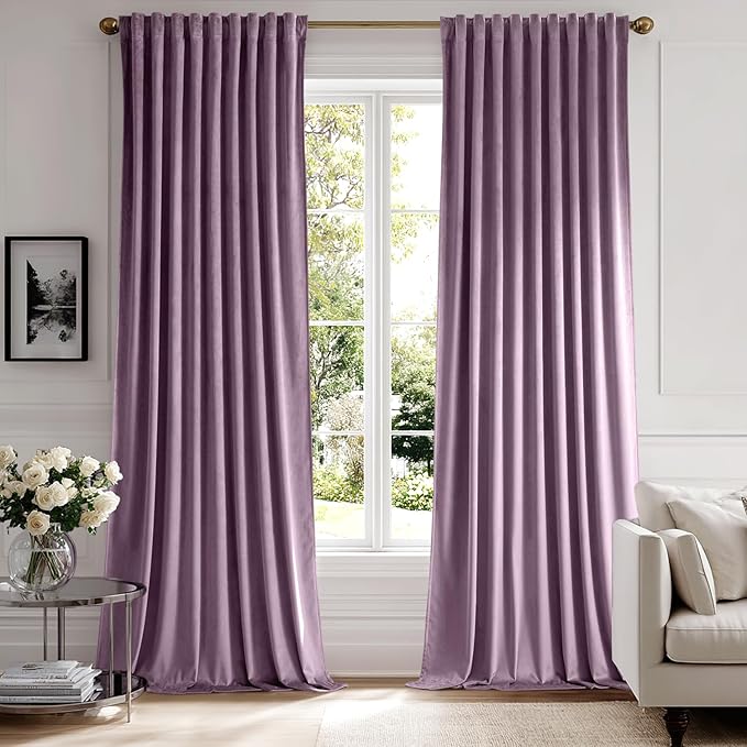 MIULEE Lavender Velvet Curtains 84 inches by MIULEE