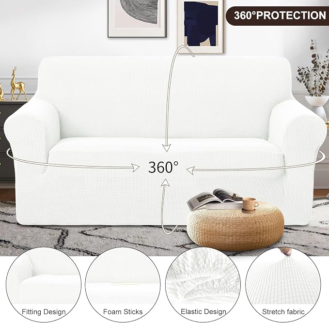 U-NICE HOME Oversized Stretch Loveseat Couch Cover Sofa Covers Washable Sofa - Image 3
