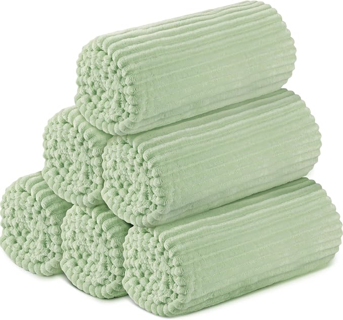Buryeah 6 Pcs Flannel Throw Blanket Bulk 50 x 60 in Sleepover Blanket Outdoor by Buryeah