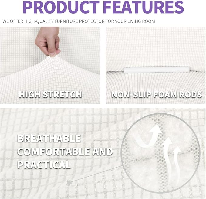 ZNSAYOTX Super Stretch Couch Cover Universal Sofa Covers - Image 4