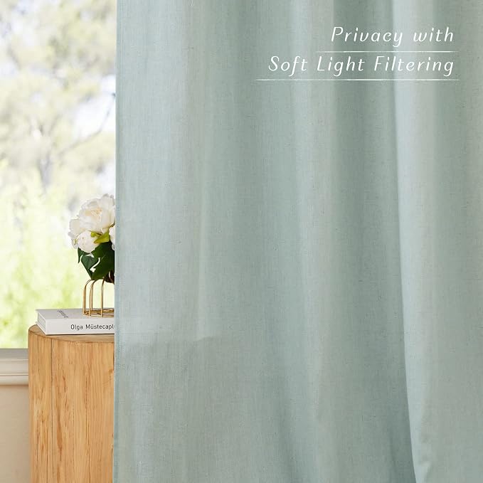 NICETOWN Rustic Linen 96 inch Long Curtains - Image 3
