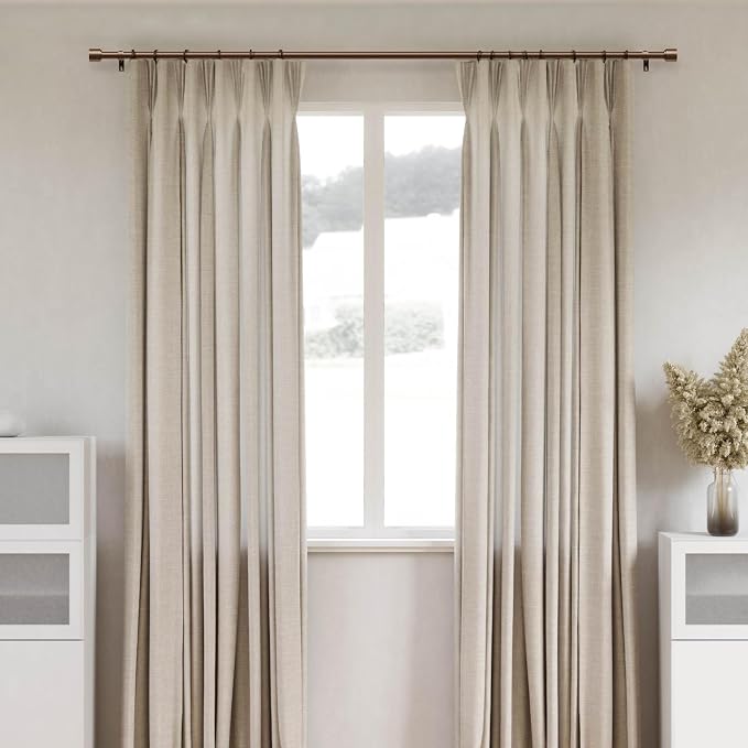 GEEBOBO Bronze Curtain Rods for Windows 120 to 240 Inch, 1 Inch Extra Long - Image 4